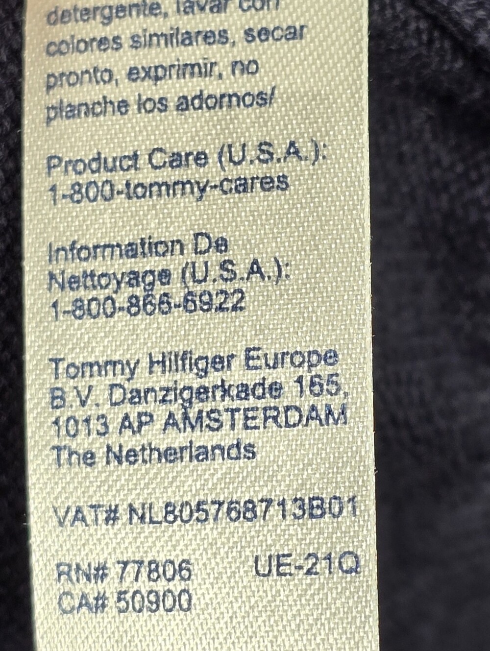 Tommy Hilfiger Navy Half-Zip Sweater with Signature Flag - Picture 10 of 11